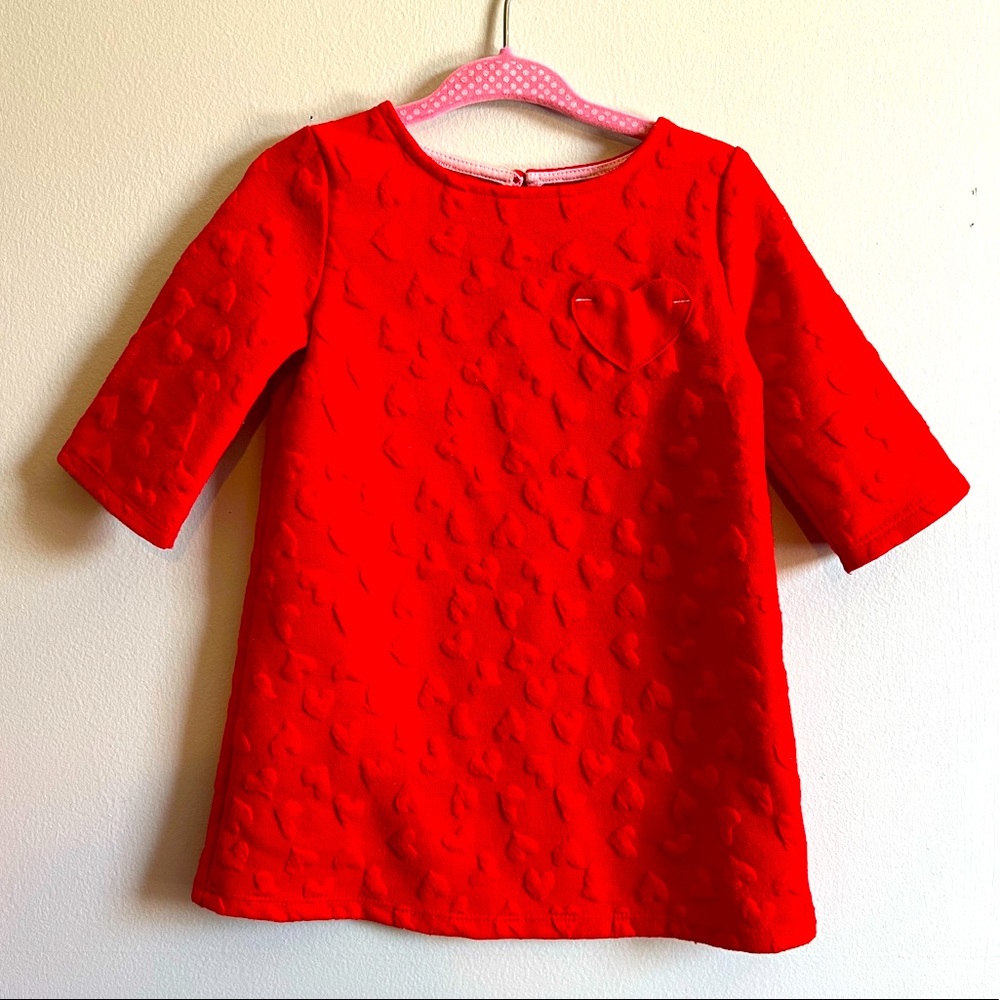 EUC Baby Girl Red Dress with Hearts